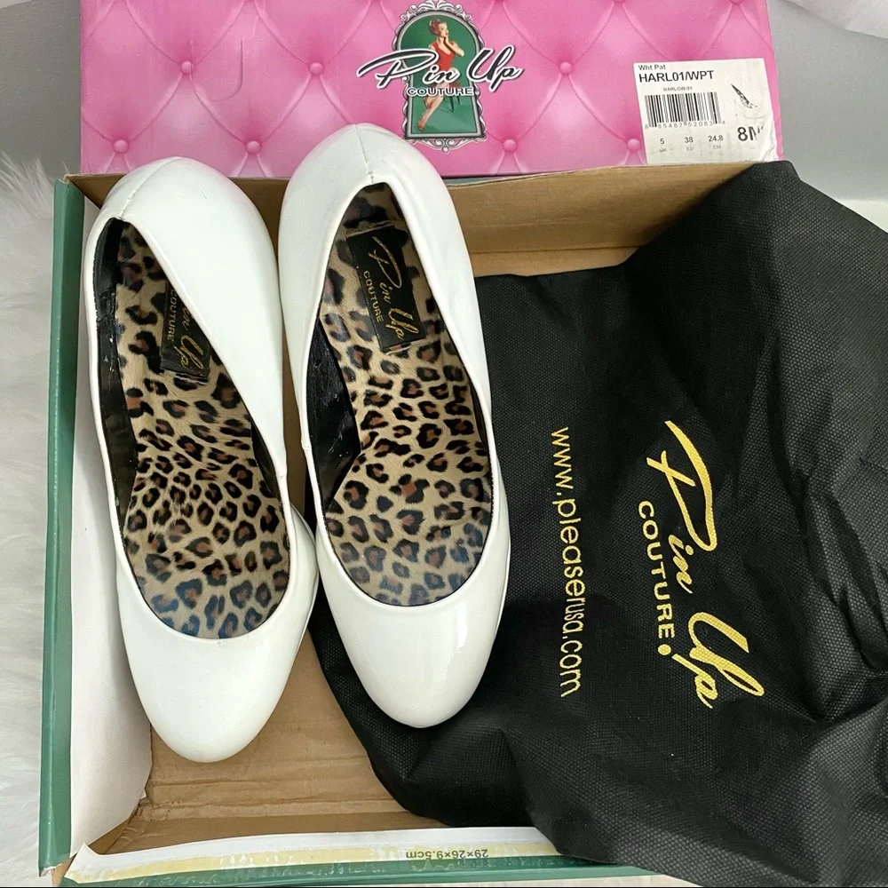 Pin Up Couture White “Harlow” Heels - Picture 12 of 15